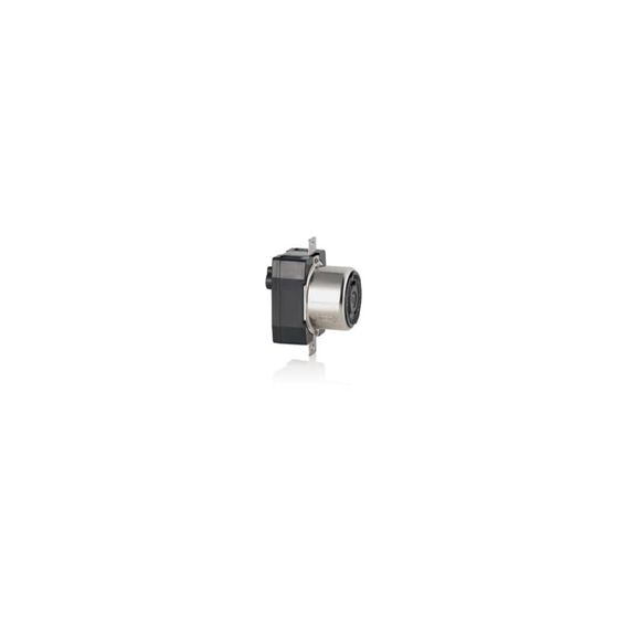 50 Amp 125 Volt, Locking Flush Mount Receptacle, Industrial Grade, Grounding, Black & White, Corrosion-Resistant, Non-NEMA, 2P, 3W image number 0