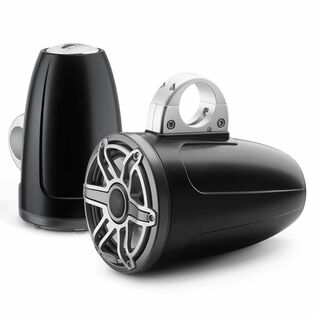M6-770ETXv3-Sb-S-GmTi&nbsp;7.7" Enclosed Marine Coaxial Speaker System, Satin Black, Gunmetal and Titanium Sport Grille