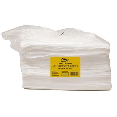 18" x 15" Heavy Weight Oil Absorbent Sheets, 100-Pack