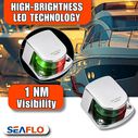 SEAFLO LED Bi-Color Bow Navigation Light, Horizontal Mount, 12V, Stainless Steel image number 6