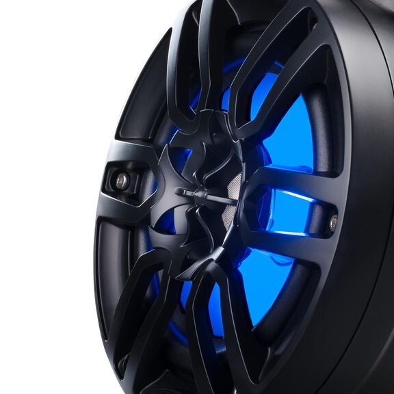 HYDRO 6.5" Short Marine Tower Speakers with Flat and Pole Mount, RGB LED Lights, 300 Watts, Black image number 3