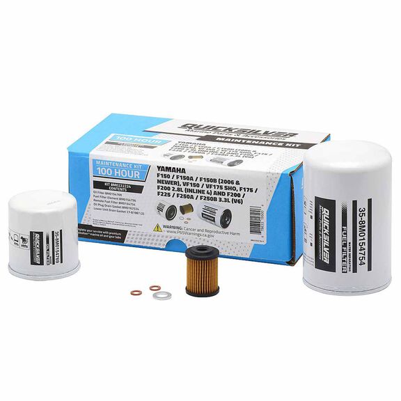 Quicksilver 8M0222224 100 Hour Maintenance Kit, Yamaha Various 150/175/200/225/250 image number 0