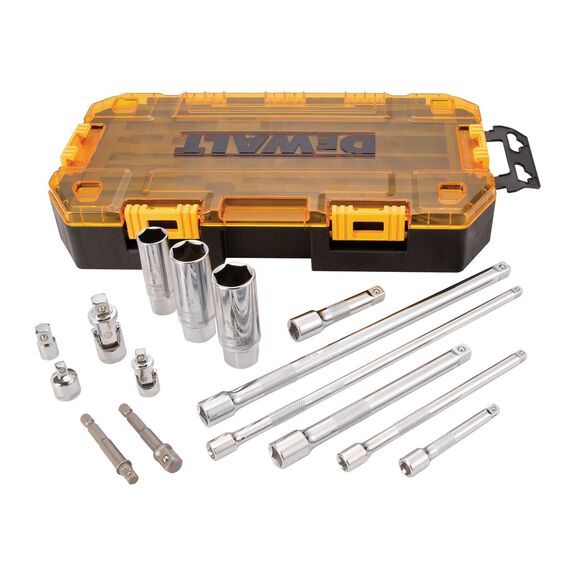 DEWALT 1/4" & 3/8" Drive Tool Accessory Set, 15 Piece image number 0