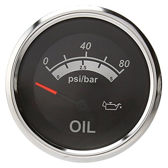 Black Sterling Series Oil Pressure Gauge, 80 psi image number 0