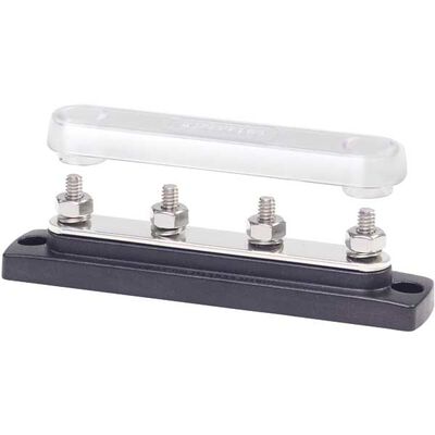 Common 150A BusBar, Four 1/4"-20 Studs with Cover