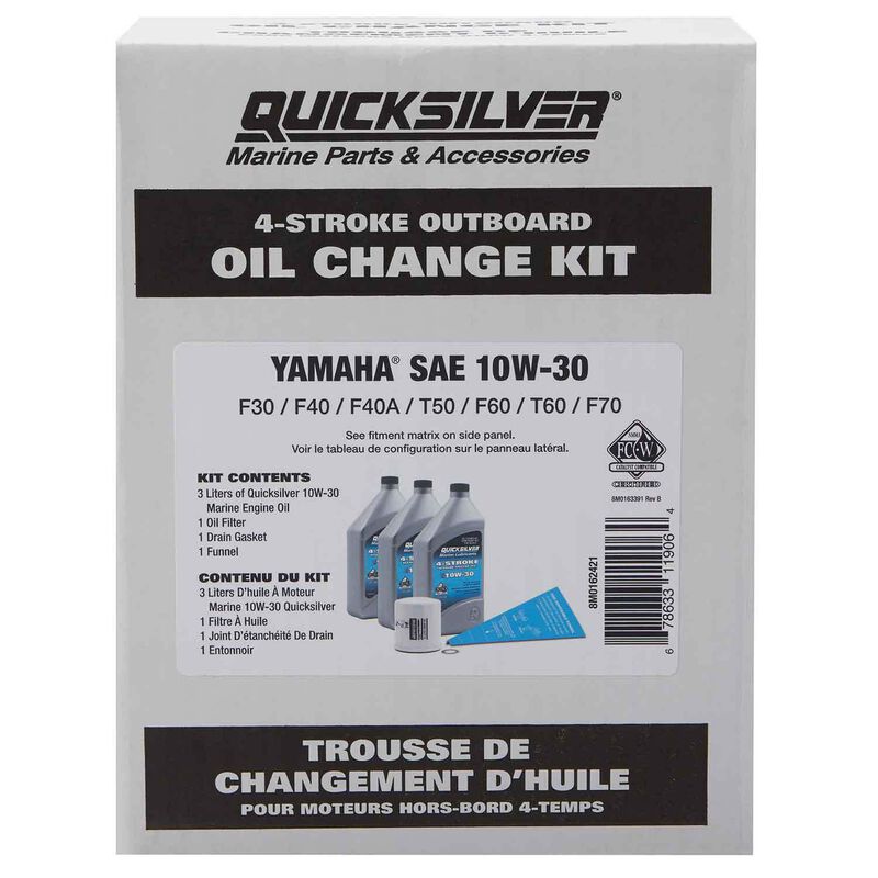 QUICKSILVER 8M0162421 Yamaha Outboard Oil Change Kit F30F70 West