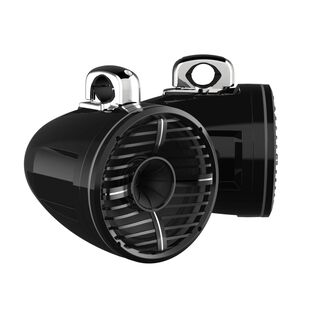 REV 10 HD Black 10" Marine Tower Speakers with XW-B Grille & RGB LED Rings (Pair)