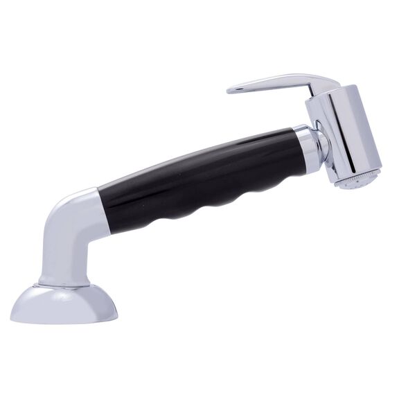 Deck-Mount Sprayer Hammer-Head Black Sprayer w/Elbow, 6' Stainless Steel Hose, Elite Holder image number 2