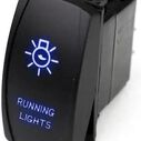 LED Rocker Switch W/ Blue LED Radiance Running Lights image number 0