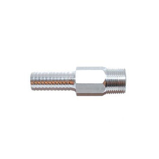 Fuel Hose Barb, P/H, 3/8M, Nptx3/8, Aluminum, Male