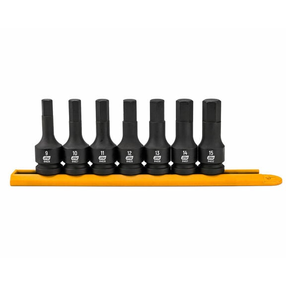 7 Piece 1/2" Drive Hex Bit Impact Metric Socket Set image number 1