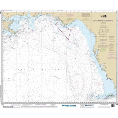 Maptech® NOAA Recreational Waterproof Chart-Gulf Coast Key West To The Missippi River, 11006