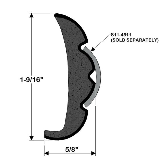 Rigid Frosty White Rub Rail Kit, 1 9/16" x 5/8", 3 Pieces 7.5', 7.5' & 5' Lengths image number 1