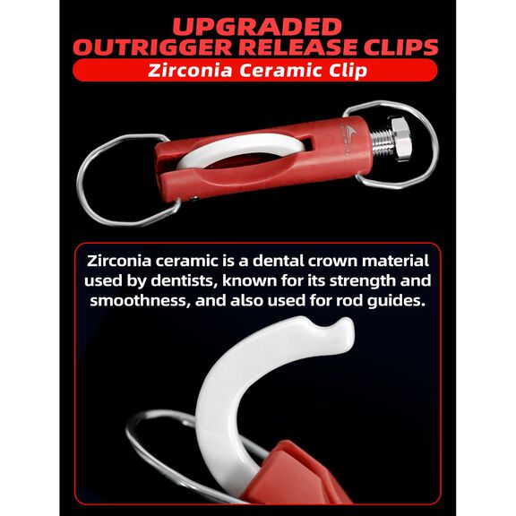 BLUEWING Zirconia Outrigger Release Clips Red, 2pcs image number 1