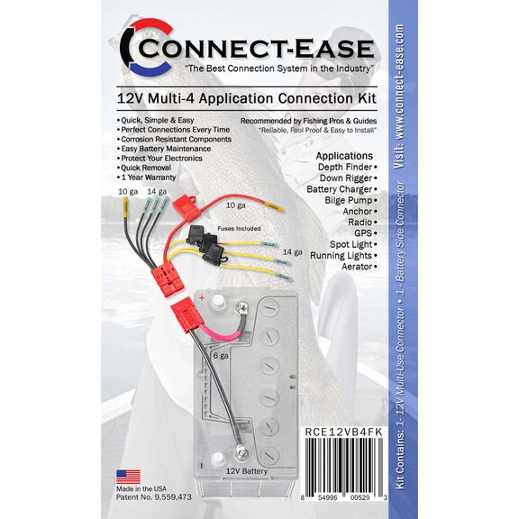 12 Volt Multi (4) Fused Connection Kit Fuses Included, Lithium Compatible image number 2