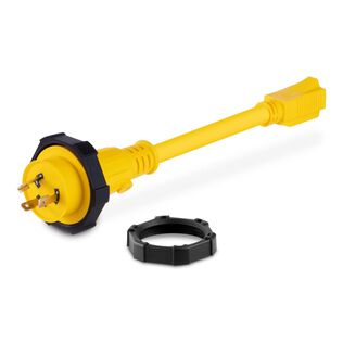 Sierra Shore Power Pigtail Adapter, 30 Amp 125V Male Dockside Connector to 15 Amp 125V Female Boat Side Inlet