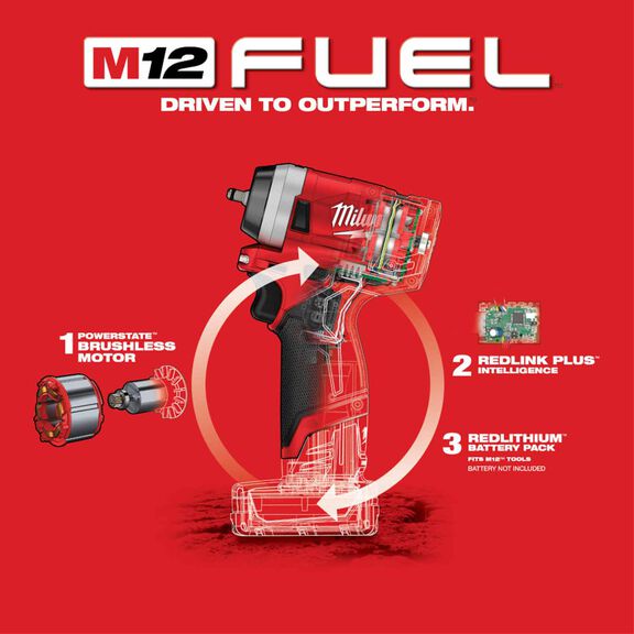 M12 FUEL&trade; 1/4"  Stubby Impact Wrench image number 5