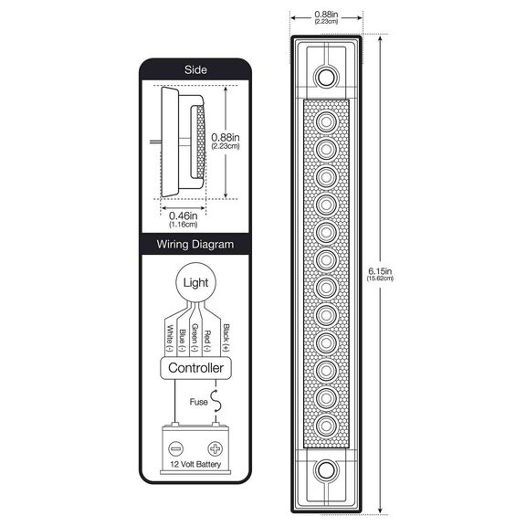 6" LED Utility Strip Light with Gasket, RGBW image number 8