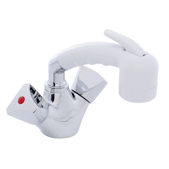 Trinidad Head/Shower Combo Faucet Small Sprayer 6' Rubber Hose Chrome/Arctic White image number 3