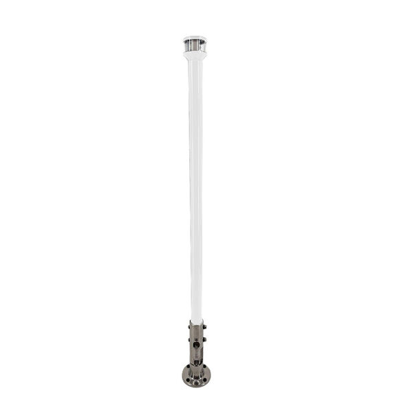 24" Manually Folding Light Post with 316 Stainless Steel Base & LTBLED12C5 Navigation Light - White image number 0