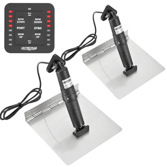 Stainless Steel Electric Trim Tab Kit, SLC-11 Manual LED Control, 9LX18W Tab image number 1