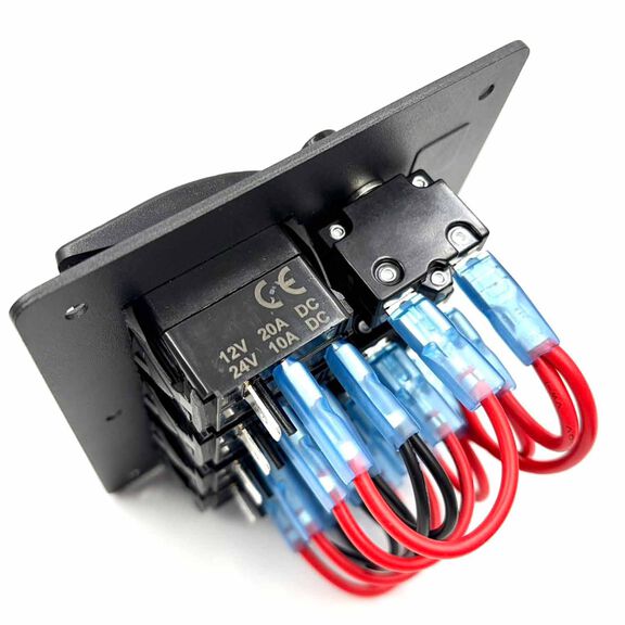 Illuminated Rocker Switch Panel with Breakers - 4-Gang, 12V DC image number 3
