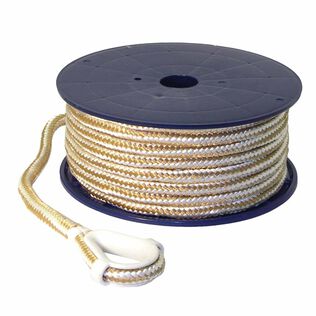 3/8" x 150' Anchor Line, Double Braid, Gold/White