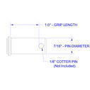 Stainless Steel Clevis Pin, 7/16" Dia. X 1" Grip Length image number 1