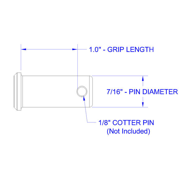 Stainless Steel Clevis Pin, 7/16" Dia. X 1" Grip Length image number 1