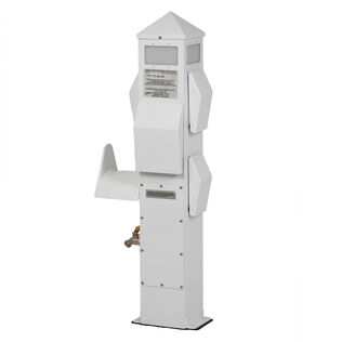 36" Compact Marine Electrical Power Pedestal,  (2) 50 Amp 125/250V Twistlock Receptacles, (1) 20 Amp GFCI Duplex Receptacle