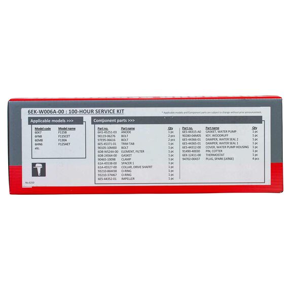 Yamaha 100-Hour Service Kit, F115 image number 1