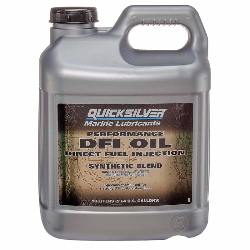Quicksilver TC-W3 2 Stroke Synthetic Blend DFI Marine Engine Oil, 2.5 Gallon image number 1