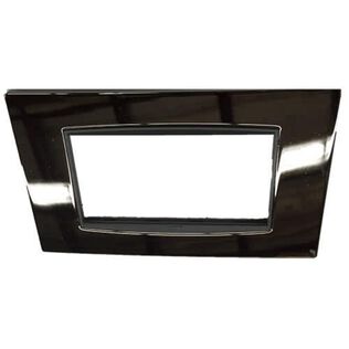 Vimar Eikon 4-Module Classic Cover Plate, Bright Varnished Metal, Matt Titanium