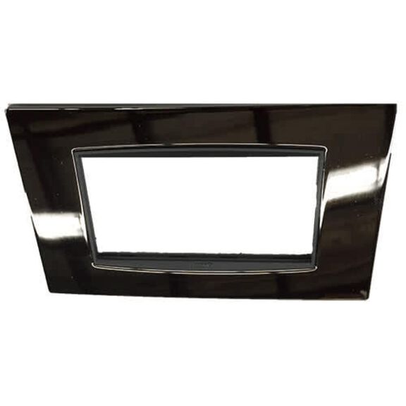 Vimar Eikon 4-Module Classic Cover Plate, Bright Varnished Metal, Matt Titanium image number 0