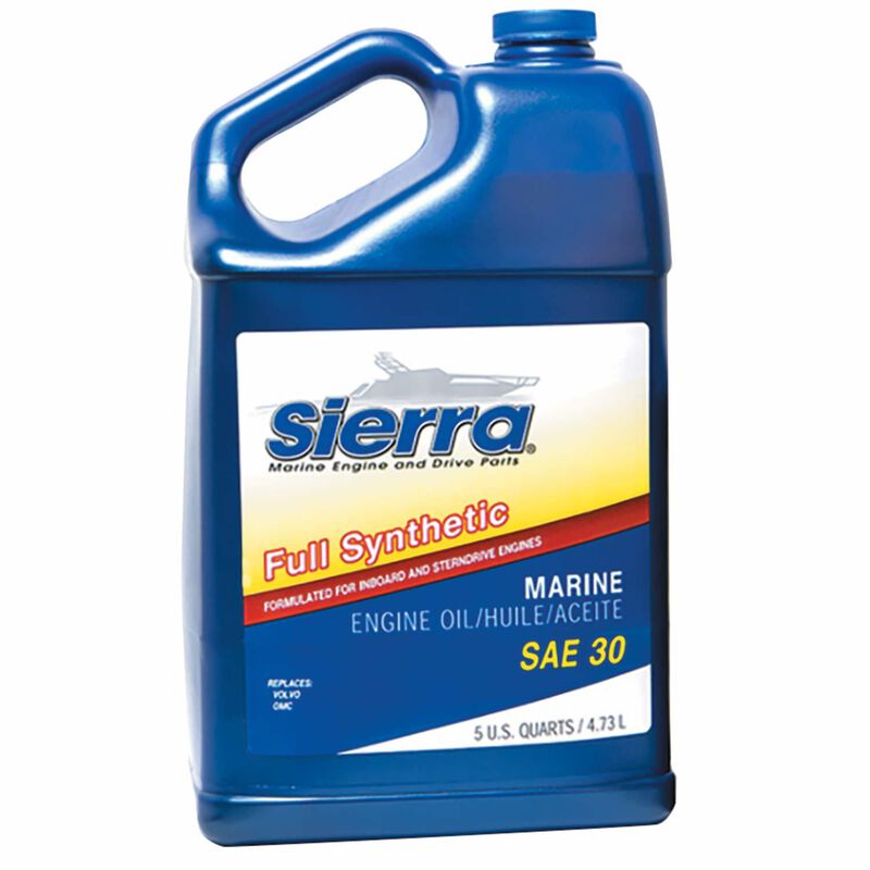 Sierra SAE 30 4 Stroke Full Synthetic Marine Engine Oil, 5 Quarts image number 0