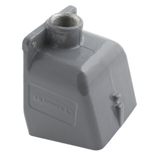 Hubbell Marine Pin & Sleeve ,IEC, Angled Box, 100A, 1 1/2", Gray Cast Aluminum