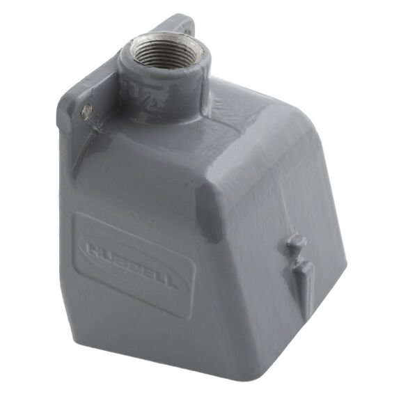 Hubbell Marine Pin & Sleeve ,IEC, Angled Box, 100A, 1 1/2", Gray Cast Aluminum image number 0