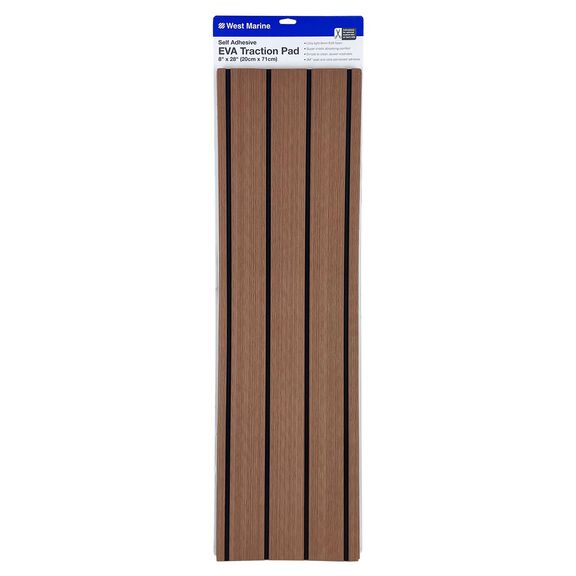 EVA Foam Traction Pad Faux Teak 28" x 8" image number 0