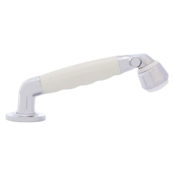 Deck-Mount Sprayer Classic Warm White Sprayer, 6' White Rubber Hose, Ultra-Low Profile Holder image number 2