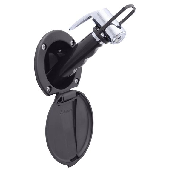 Recessed Shower Black Cup & Lid, Hammer-Head Black Sprayer, 6' Black Rubber Hose image number 0