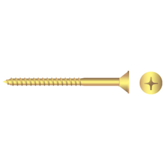Brass Phillips Flat-Head Wood Screws image number 0