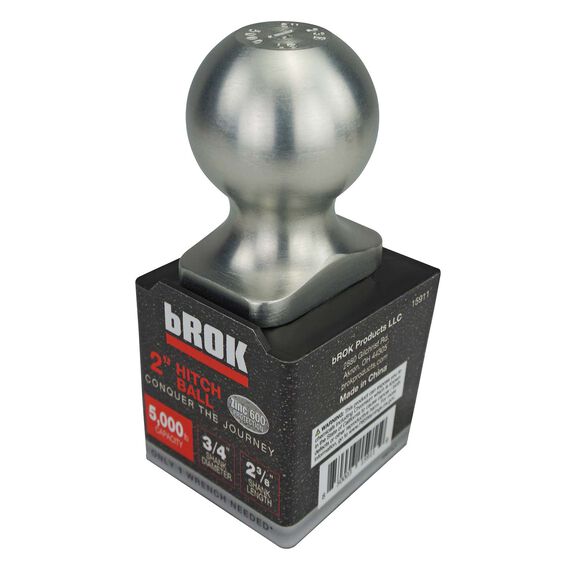 Trailer Hitch Ball bD 2" x 3/4" x 2 3/8" long Plastic Base HD image number 3