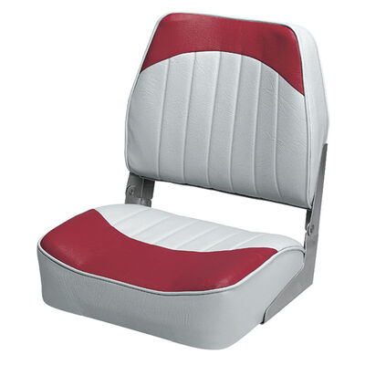 Low Back Boat Seat, Gray/Red