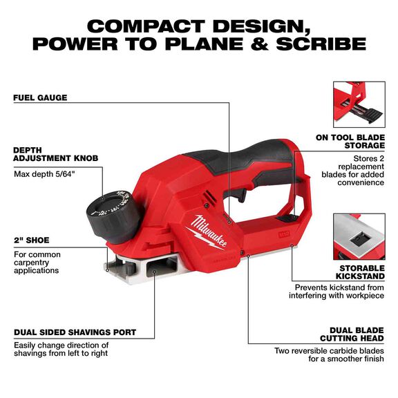 M12&trade; Brushless 2" Planer image number 1