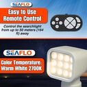 SEAFLO 28W Remote Control LED Searchlight, Warm White, Wireless Remote, White image number 4