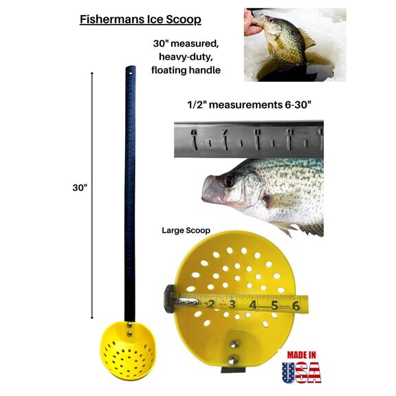 FLI Products Fisherman's Ice Fishing Skimmer Scoop Slush Strainer 36" Single Black & Yellow image number 6