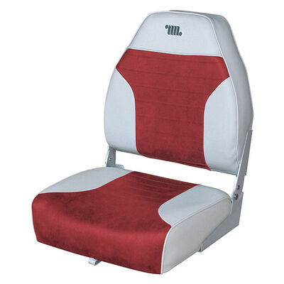 High-Back Boat Seat, Gray/Red
