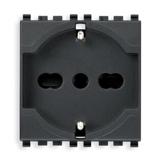 Vimar Eikon 2P+E 16A Universal P40 SICURY Socket Outlet, Grey, 2-Module