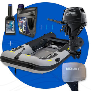 West Marine MH400 Hypalon Inflatable Boat & Suzuki Black 30 HP Outboard Bundle