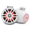 HYDRO 6.5" Short Marine Tower Speakers with Flat and Pole Mount, RGB LED Lights, 300 Watts, White image number 0